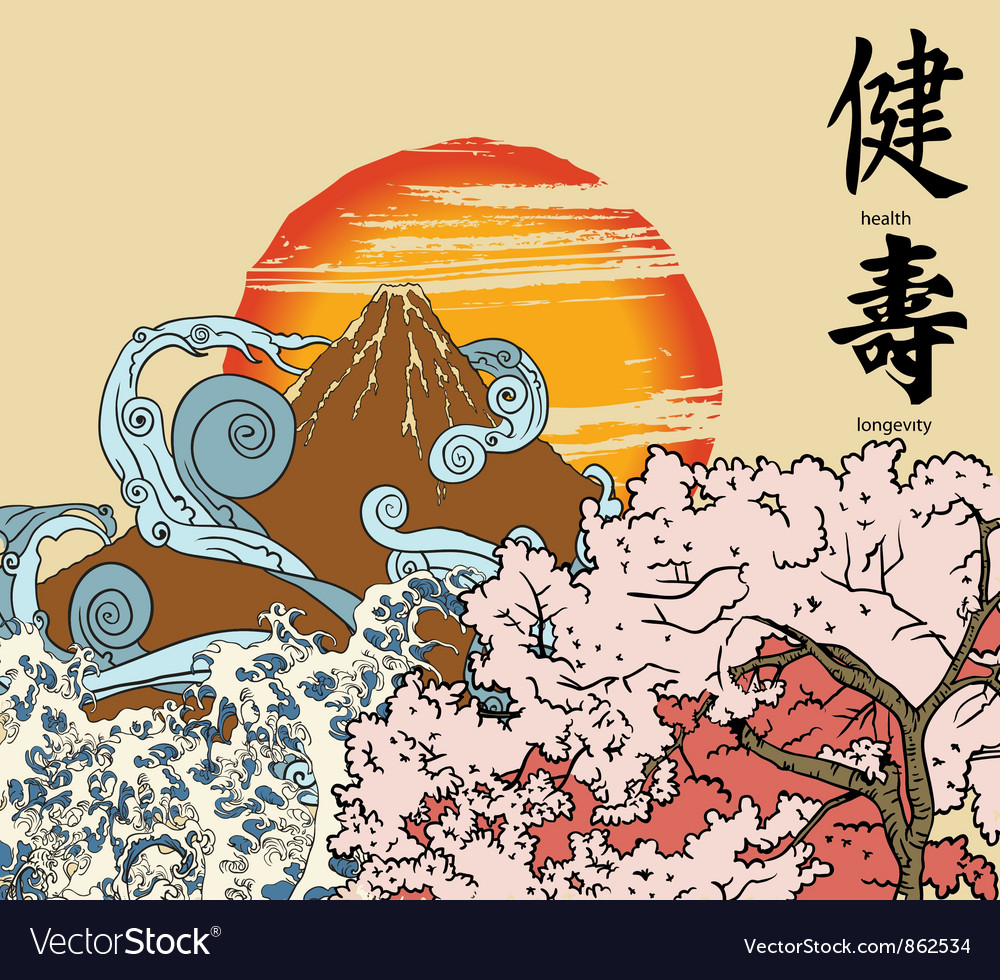 Japanese background Royalty Free Vector Image - VectorStock