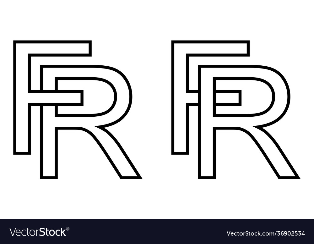 Logo sign fr and rf icon interlaced letters r Vector Image