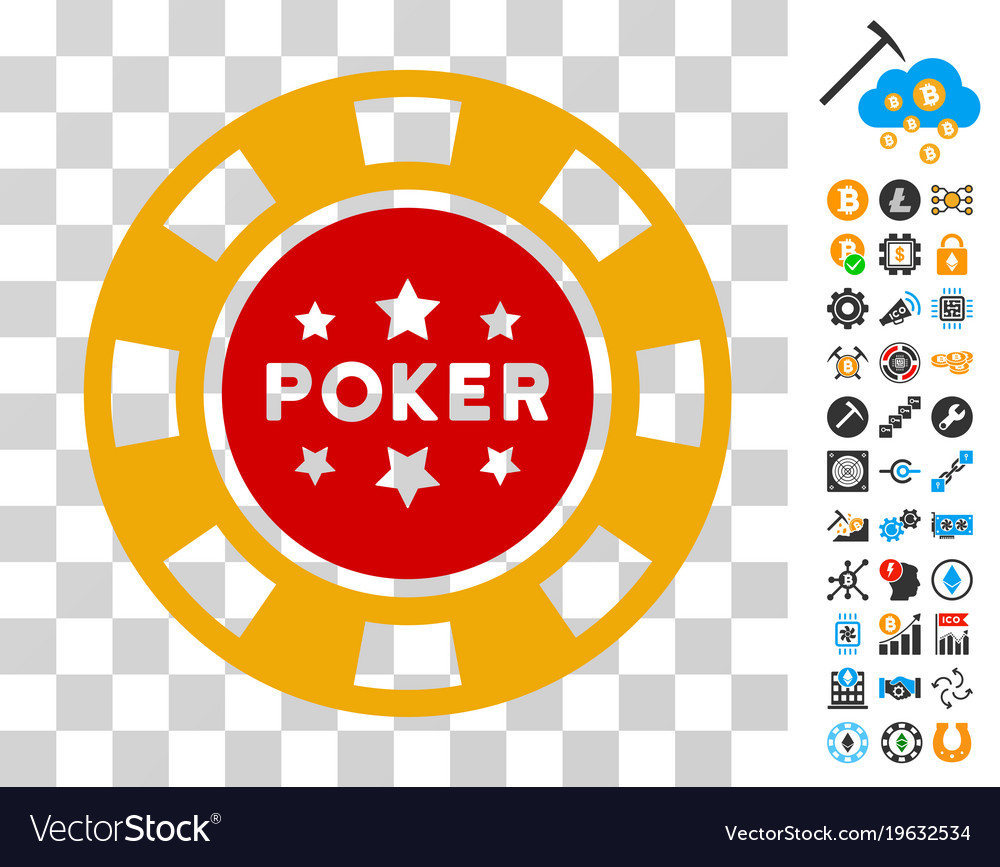 Poker casino chip icon with bonus