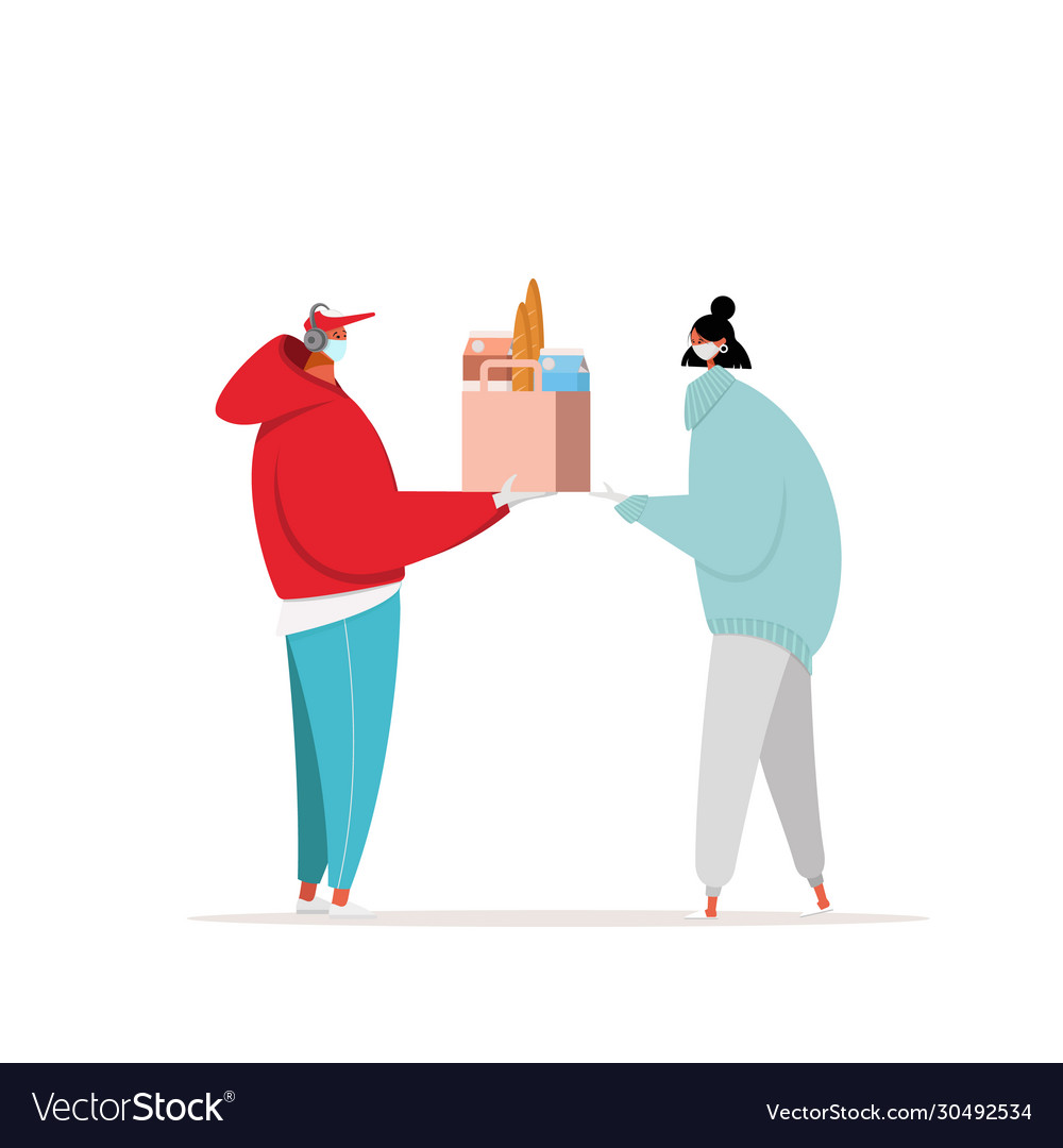 Safe delivery during a coronavirus pandemic Vector Image