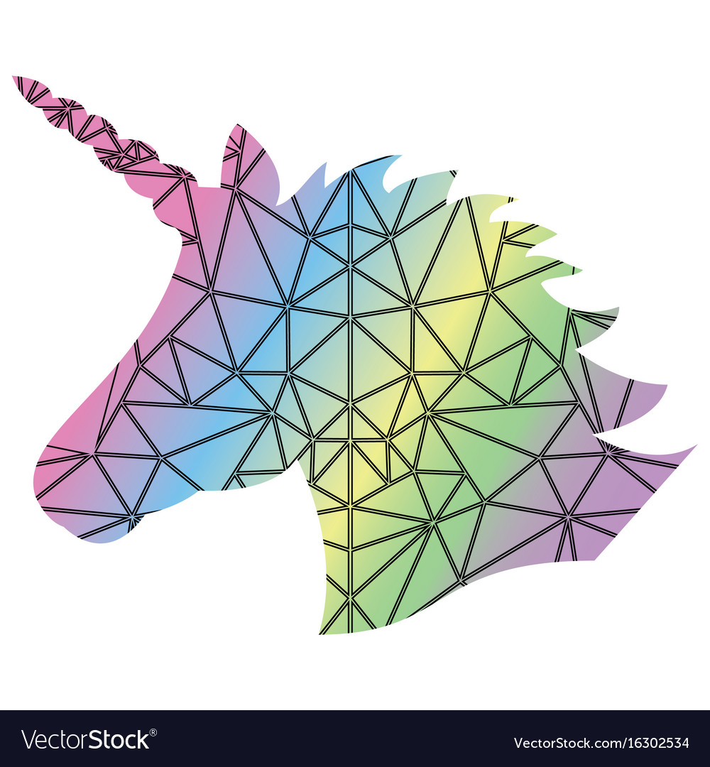 shape silhouette magical unicorn poly art vector image
