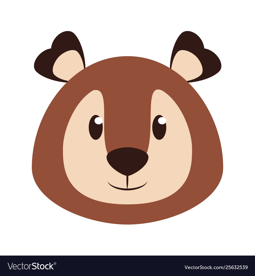 Bear head wildlife cute animal cartoon Royalty Free Vector