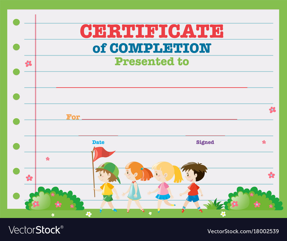 certificate of completion templates for kids