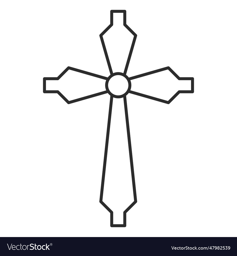 Christian cross stroke icon Royalty Free Vector Image