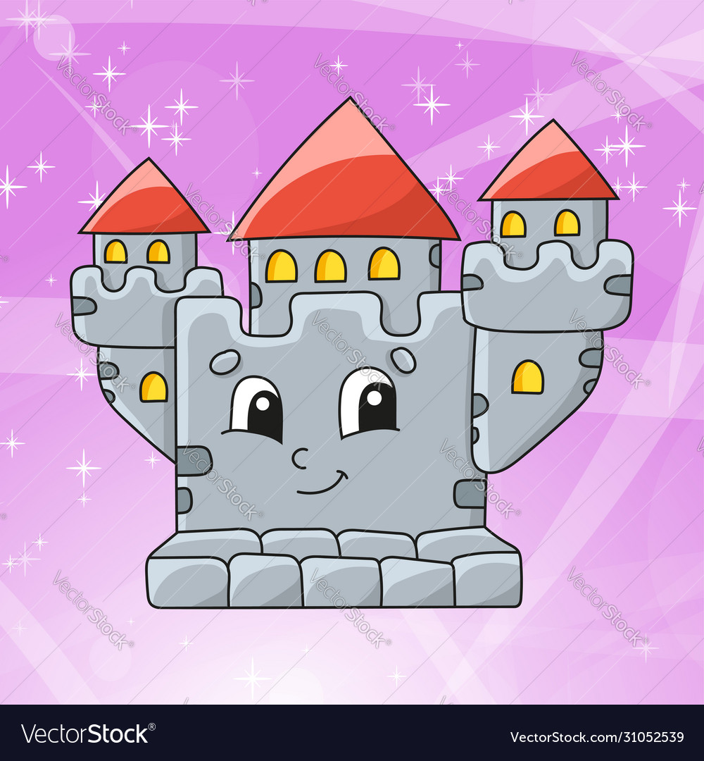 Cute character royal castle colorful cartoon Vector Image