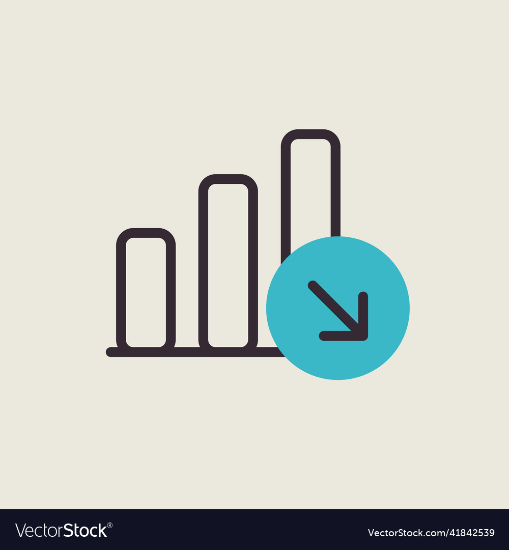 Decrease outline isolated icon office sign graph Vector Image