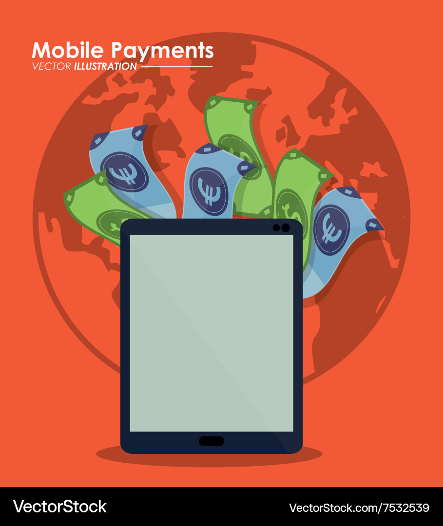 Mobile payment design Royalty Free Vector Image