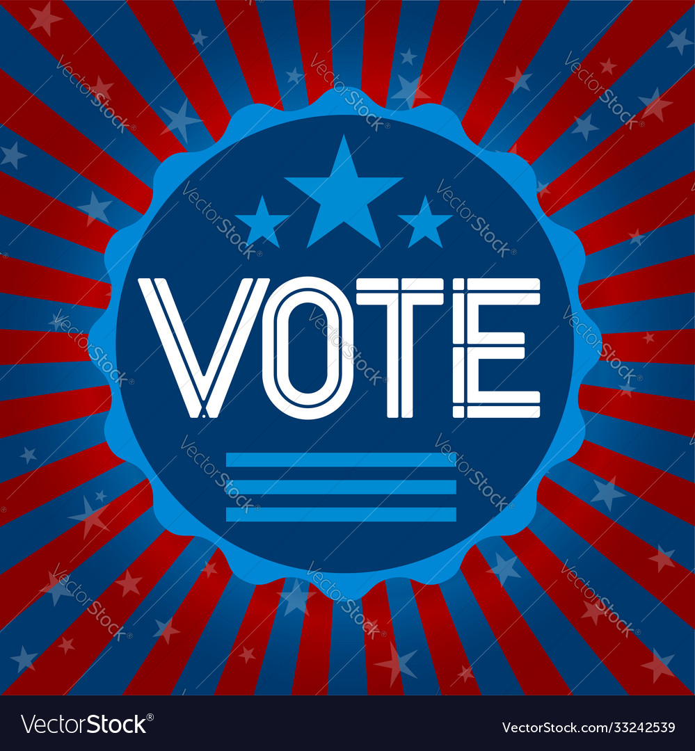 Vote badge with american colors presidential Vector Image