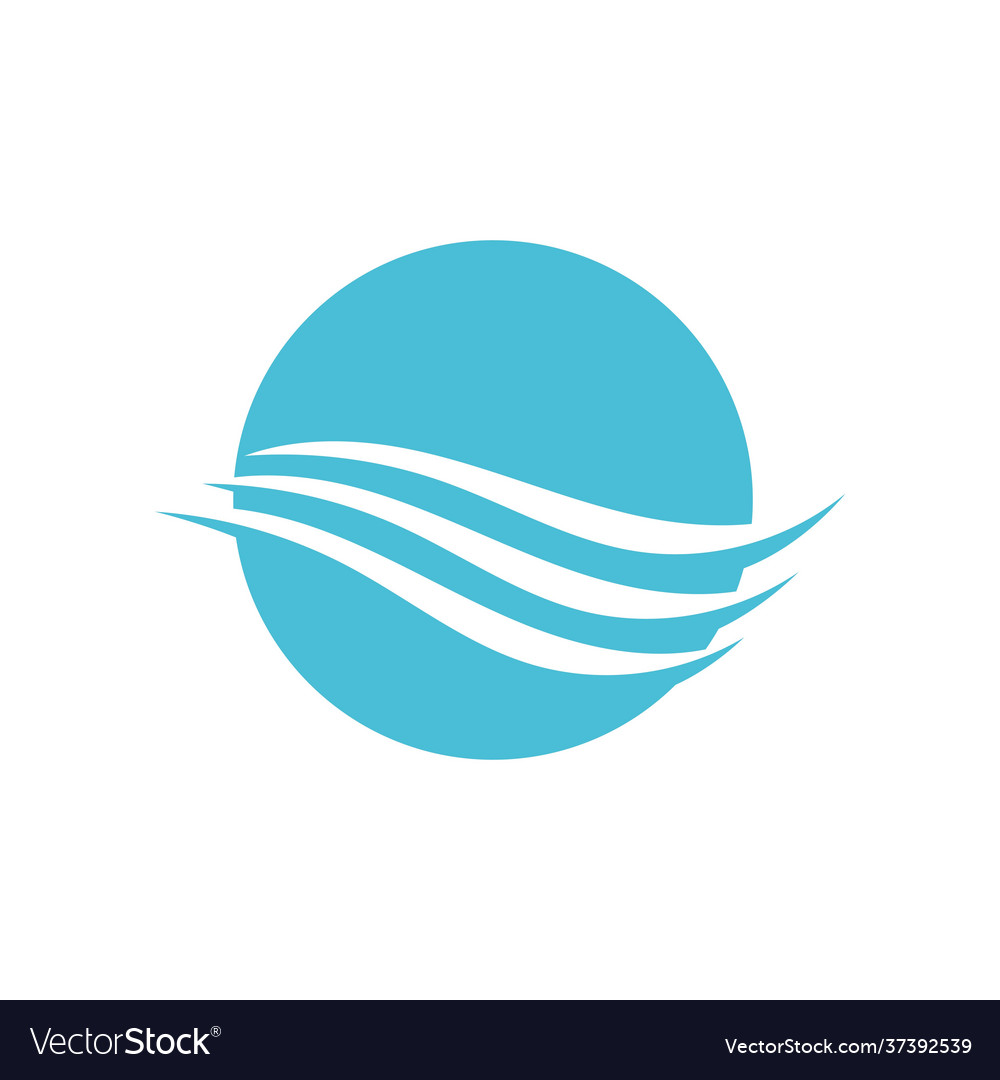 Water wave icon template logo Royalty Free Vector Image