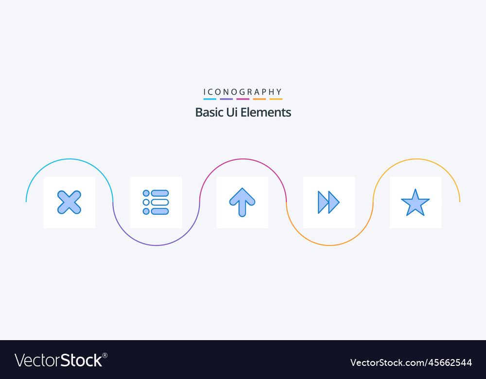 Grundlegende Elemente blau 5 Icon-Pack mit Stern