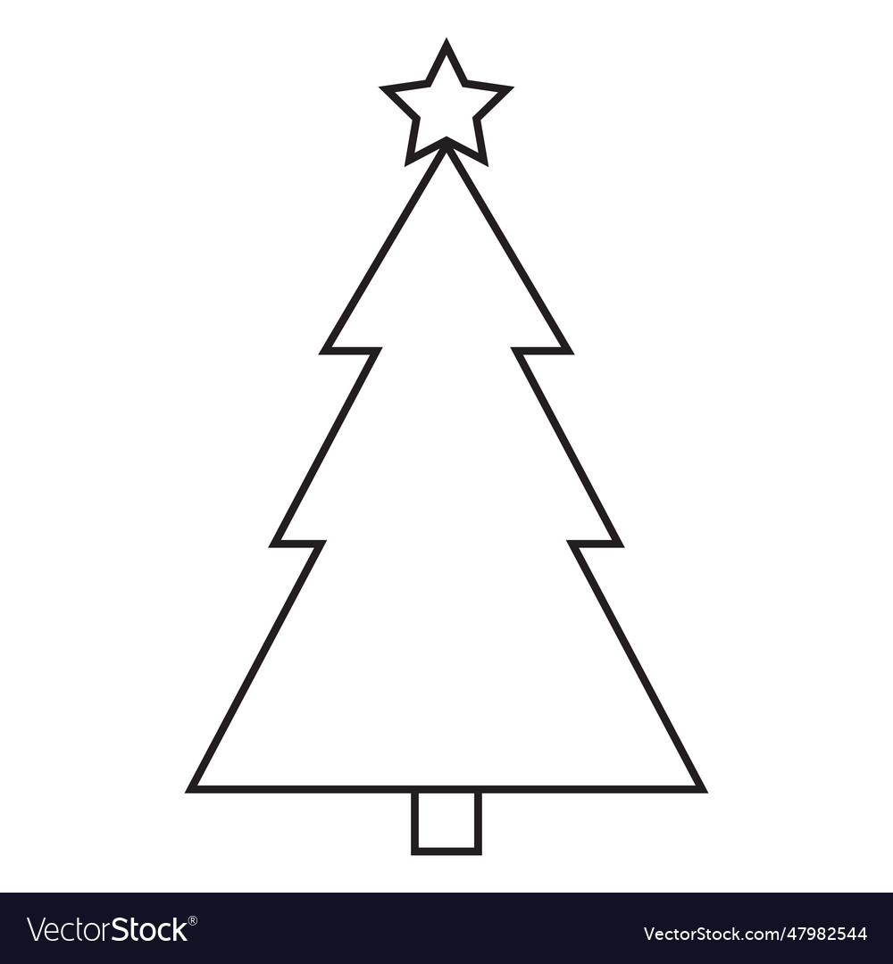 Christmas tree stroke icon 87 Royalty Free Vector Image