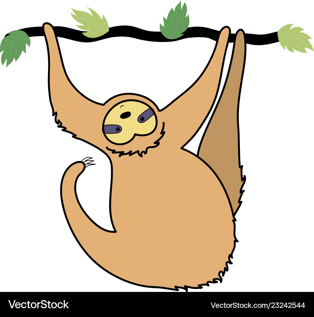 Cute character sloth Royalty Free Vector Image