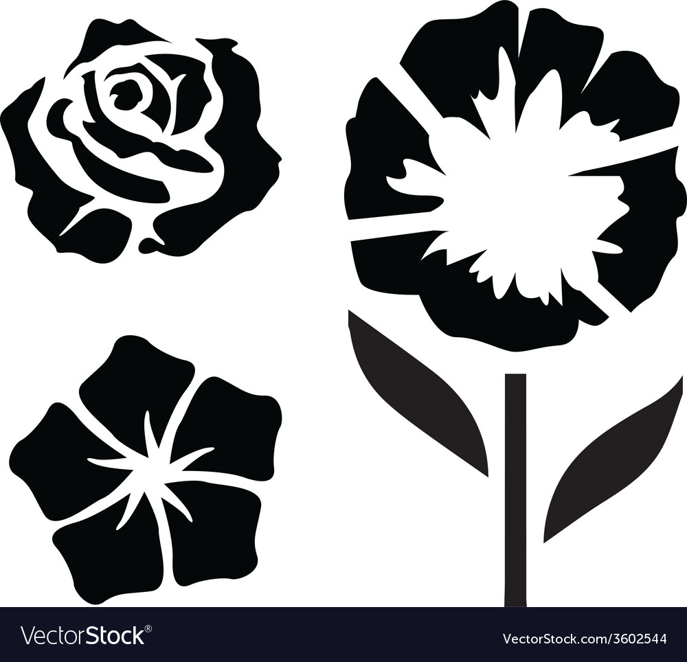 Download Flower silhouettes - 2 Royalty Free Vector Image