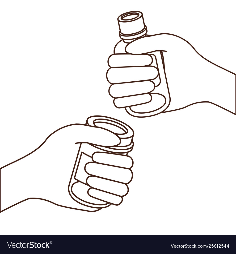 Hands with medicine drugs in white background