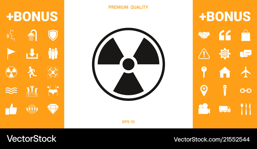 Ionizing radiation icon Royalty Free Vector Image