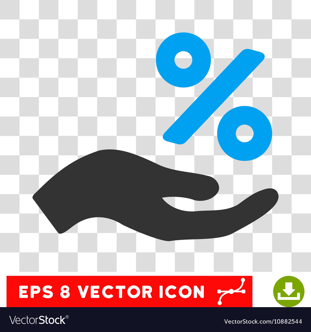 Percent offer hand icon Royalty Free Vector Image