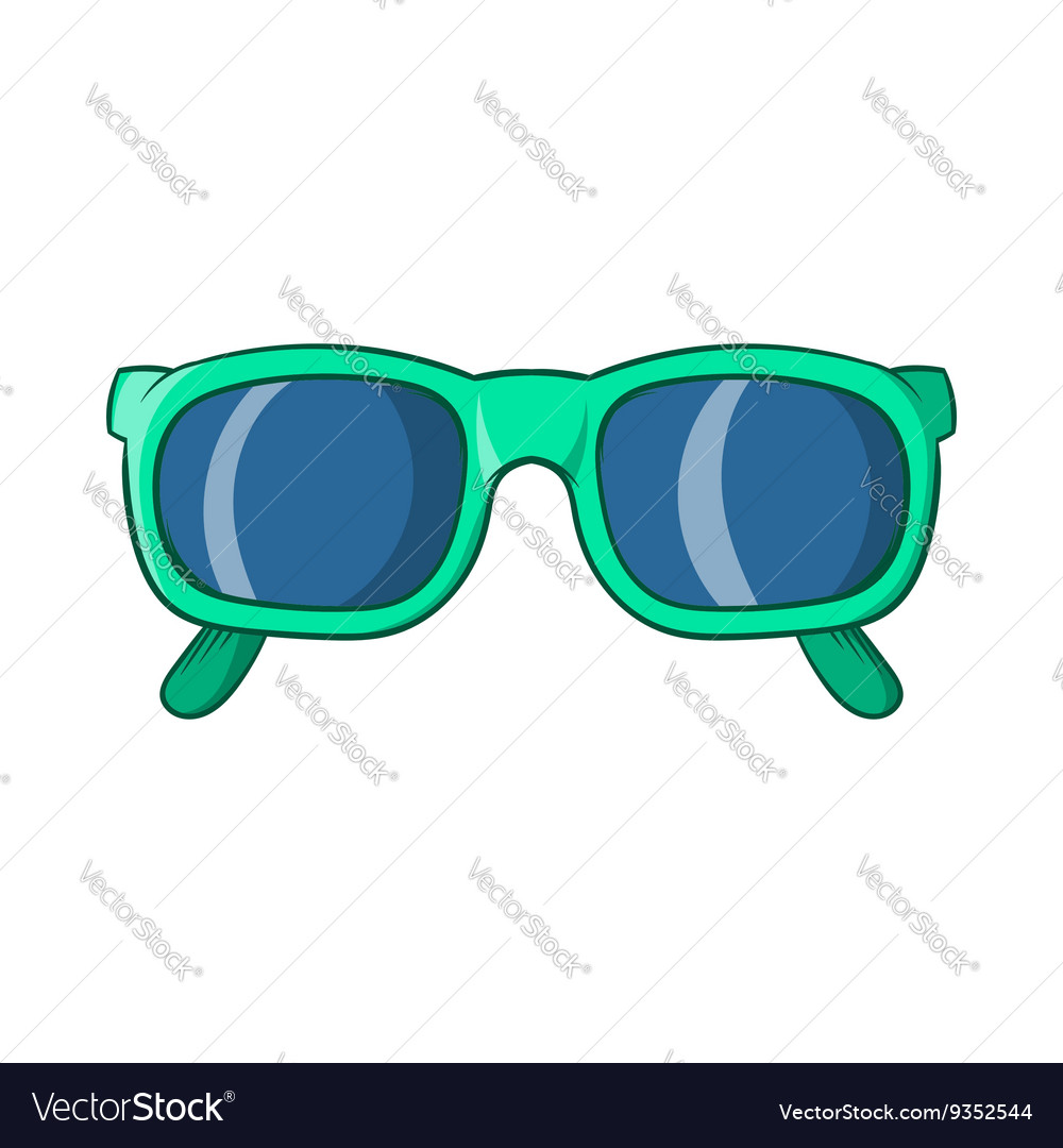 Retro hipster sunglasses icon in cartoon style Vector Image