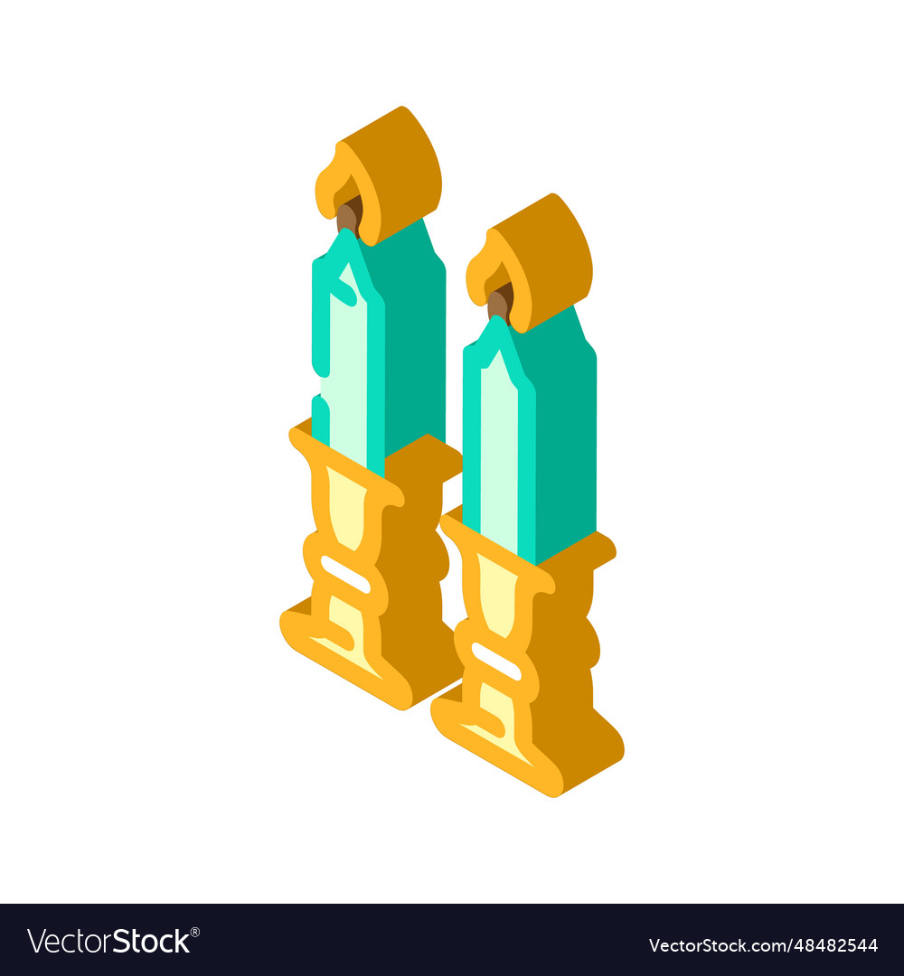 Shabbat candles jewish isometric icon