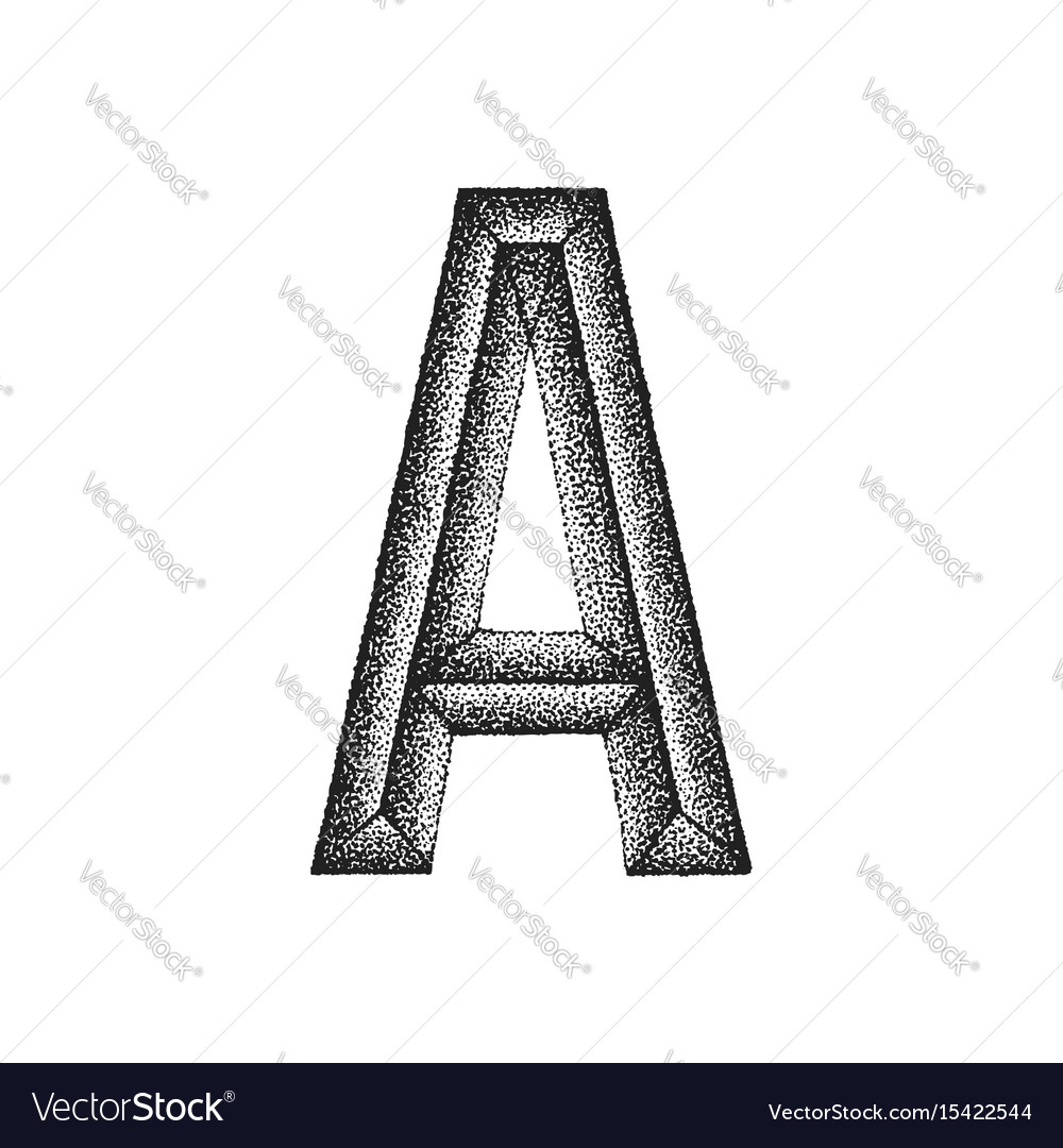 Vintage hand drawn letter Royalty Free Vector Image