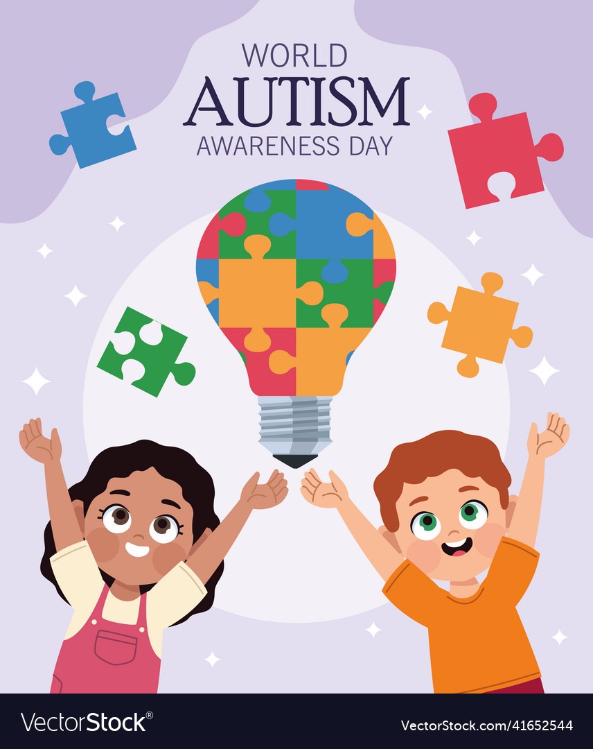 World autism day card Royalty Free Vector Image