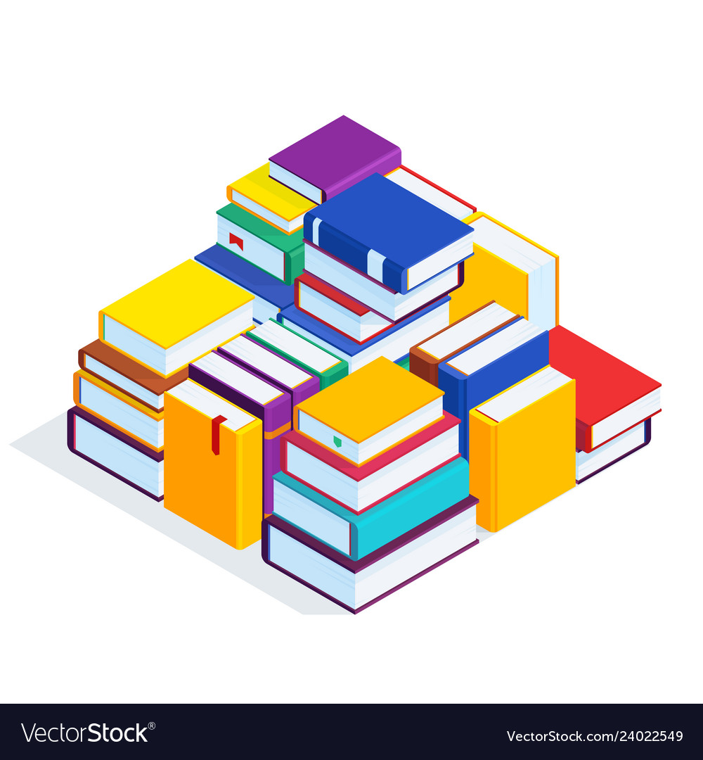 Download 3d stack of books Royalty Free Vector Image - VectorStock