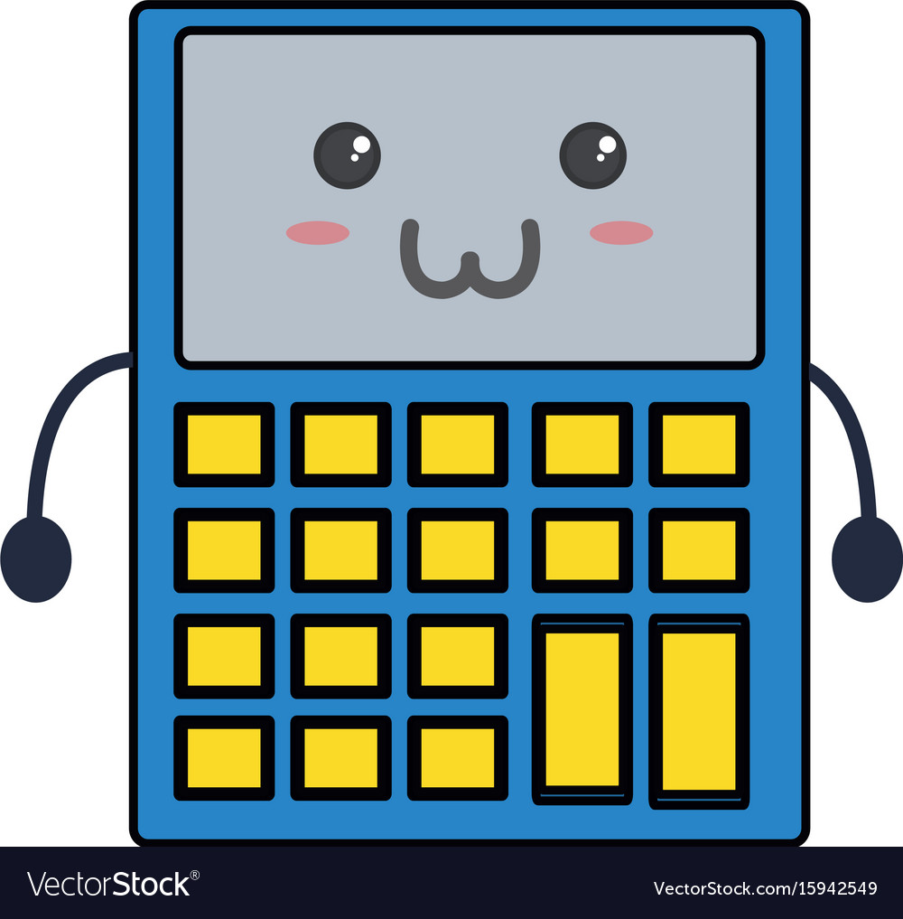 cute calculator kawaii royalty free vector image