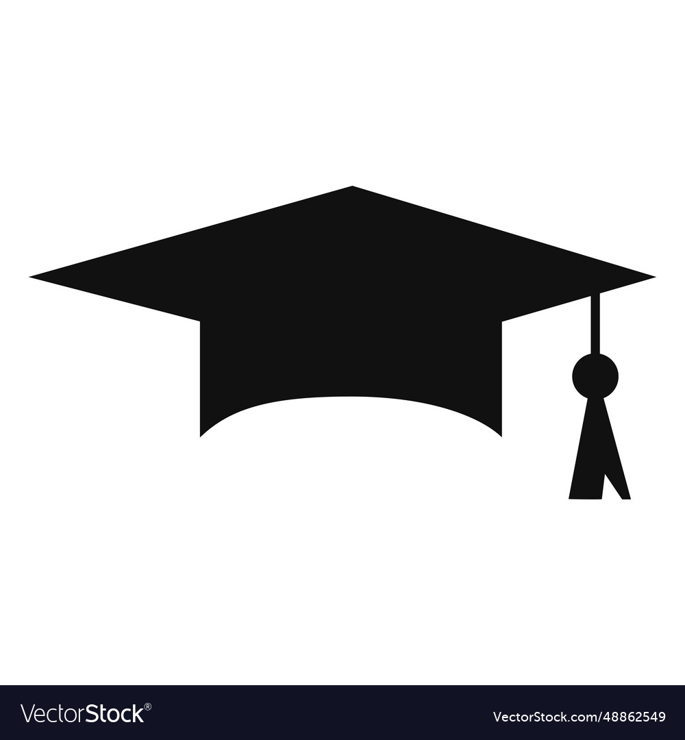 Graduation cap silhouette icon Royalty Free Vector Image