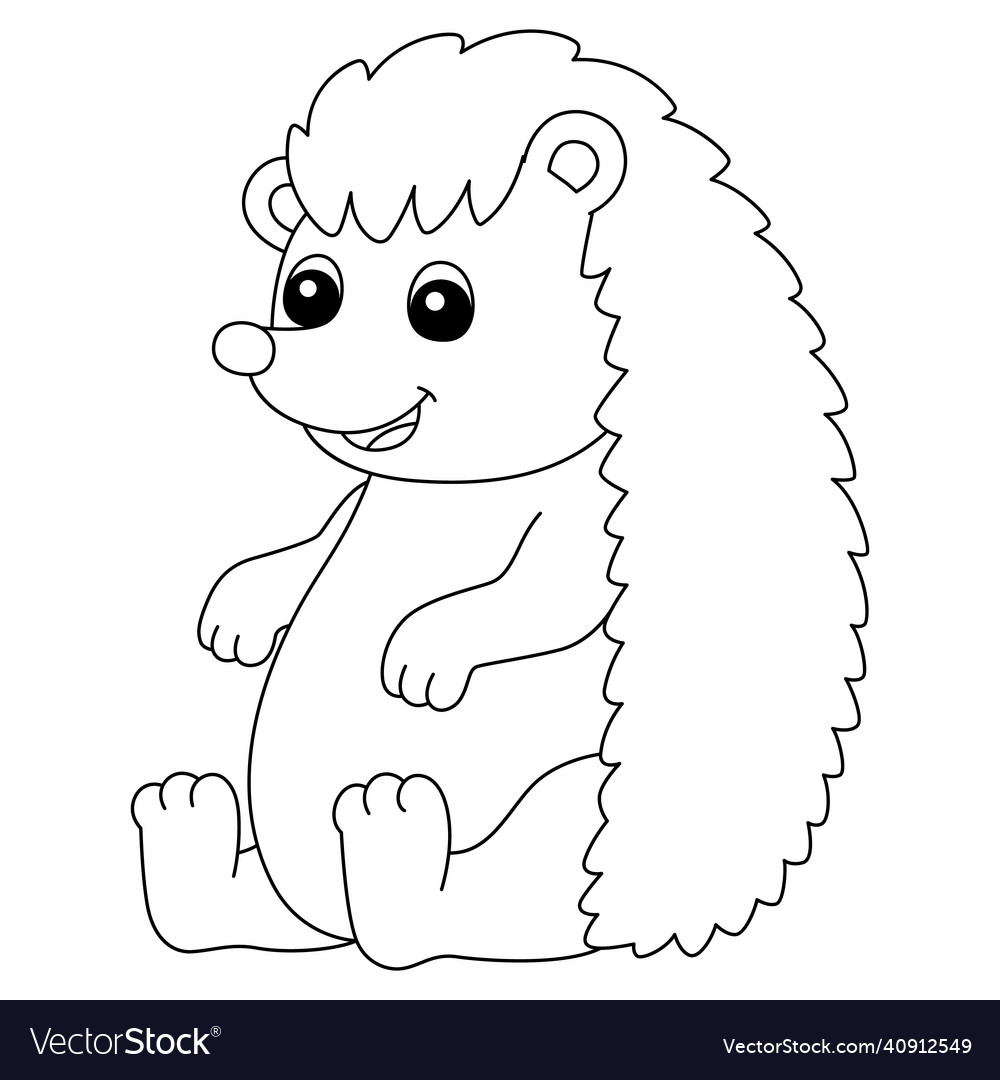 Hedgehog coloring page isolated for kids Vector Image