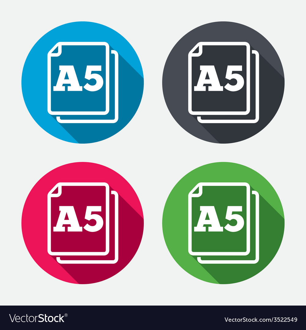 Paper size a5 standard icon document symbol