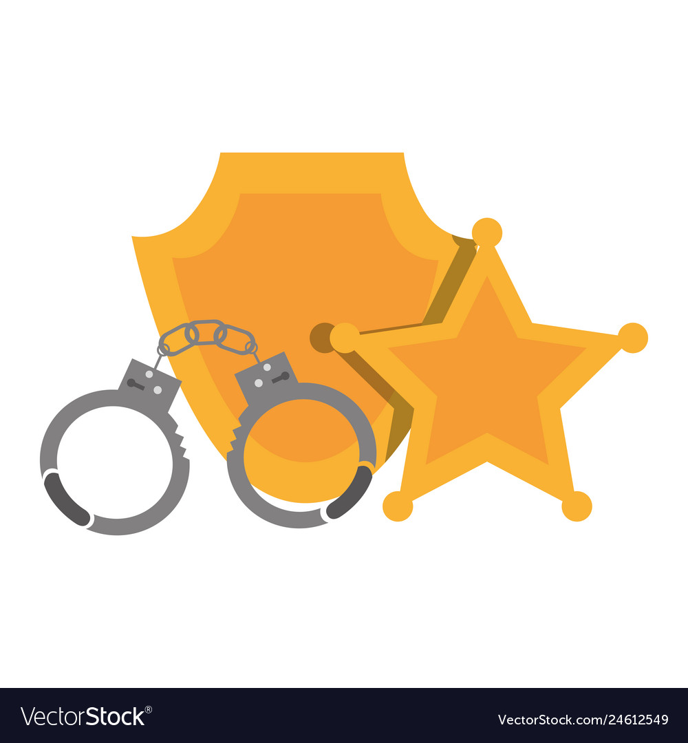 Polizeistar serif handschellen und insignia