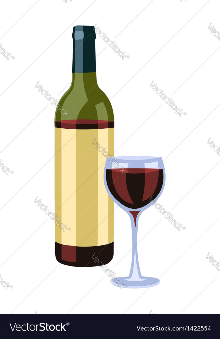 Bottle and wine glass Royalty Free Vector Image