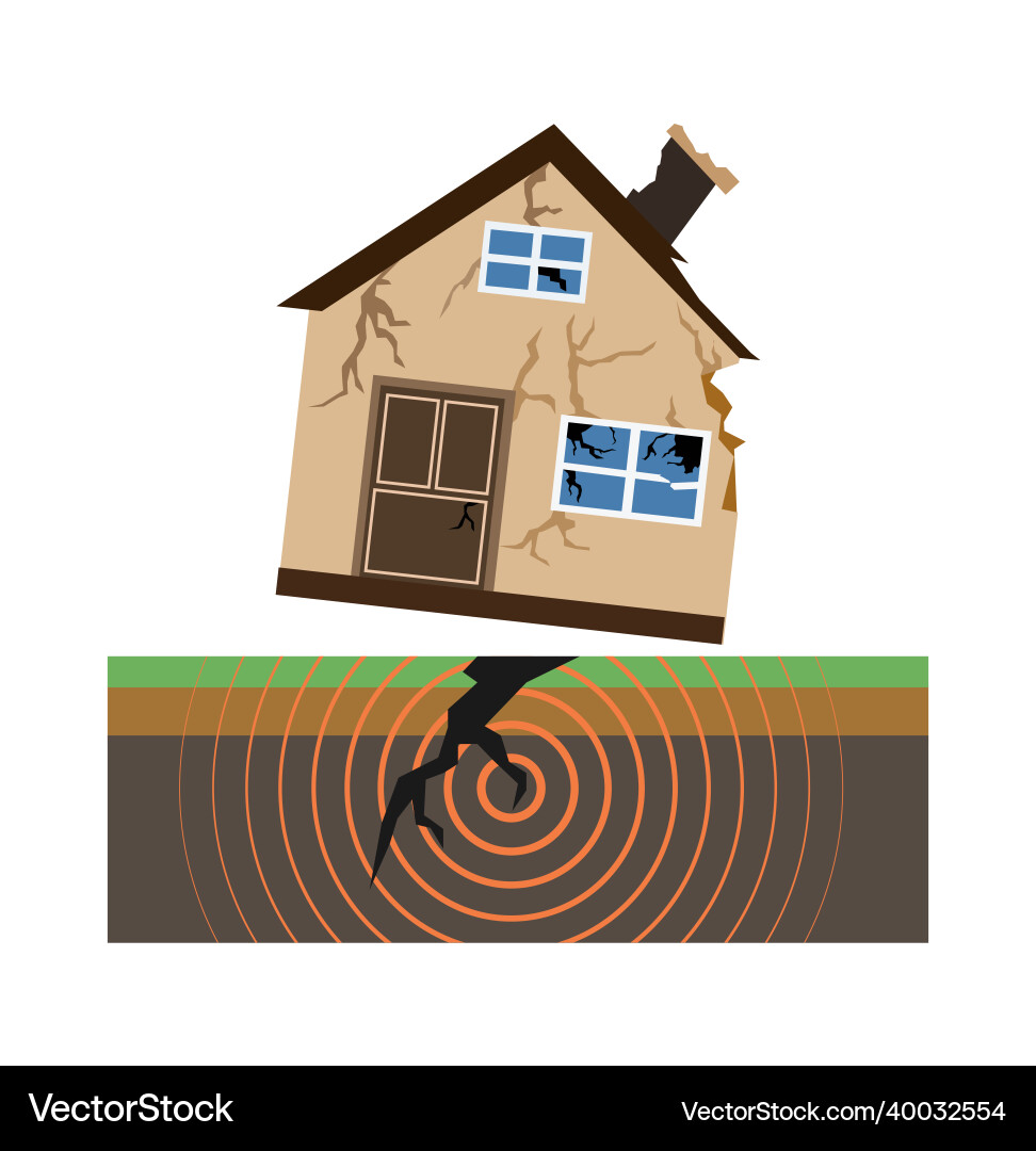 Earthquake natural disasters design Royalty Free Vector