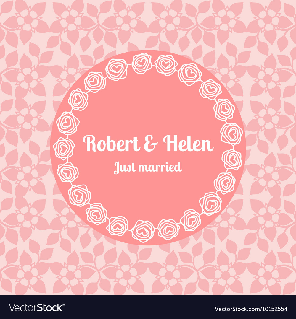Just Married Wedding Fl Card Template Vector Image