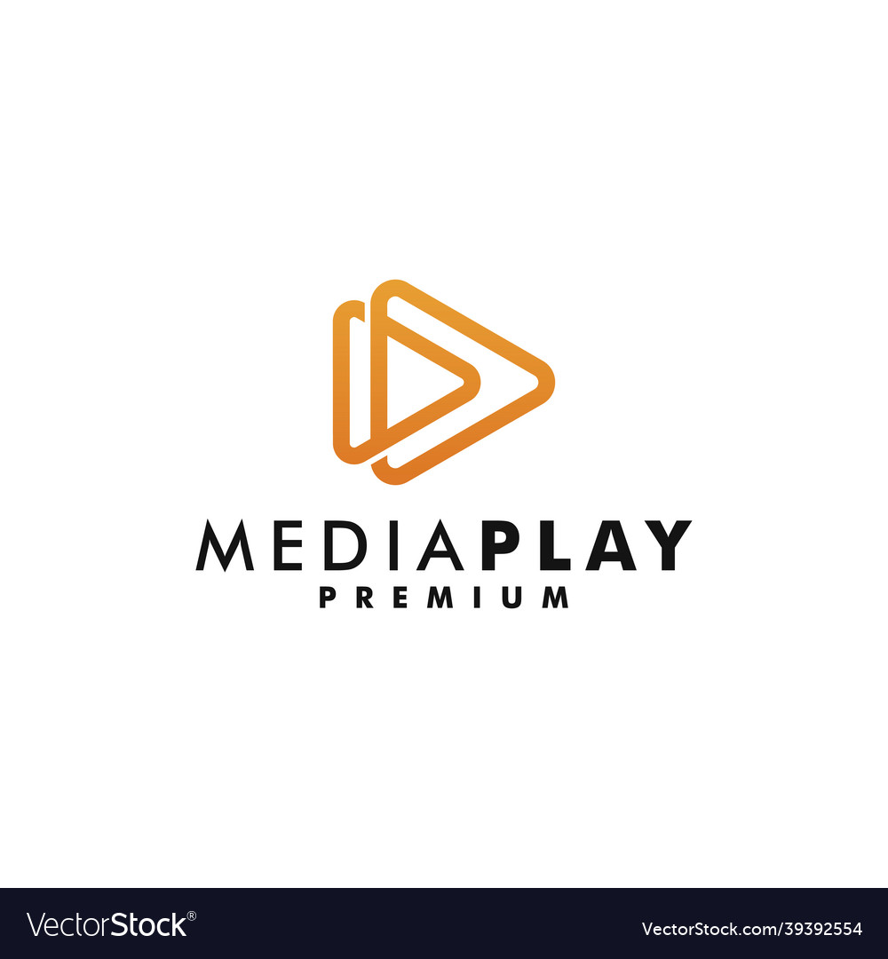 Media logo design play icon logotype