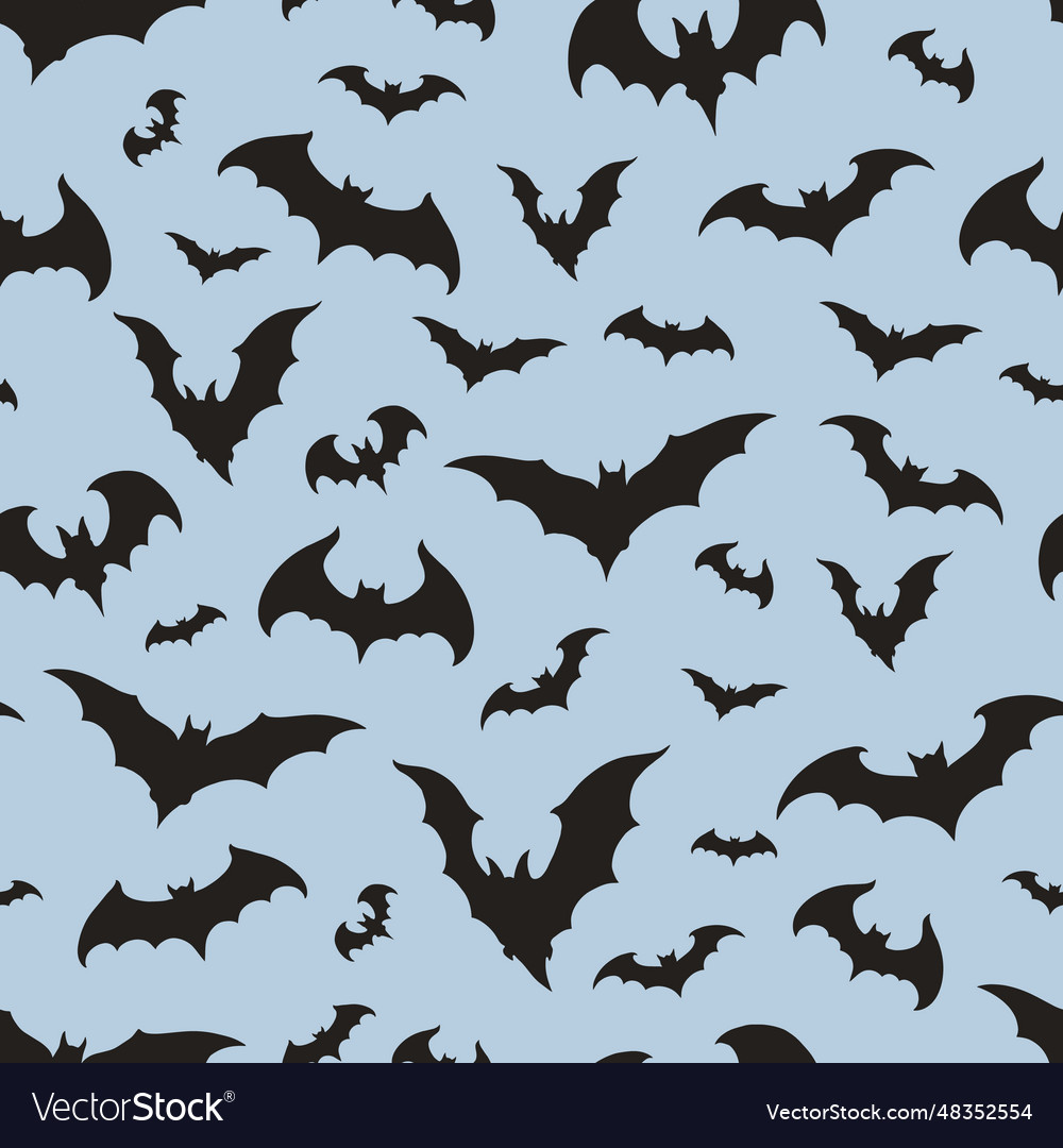 Scary bats colorful seamless pattern Royalty Free Vector