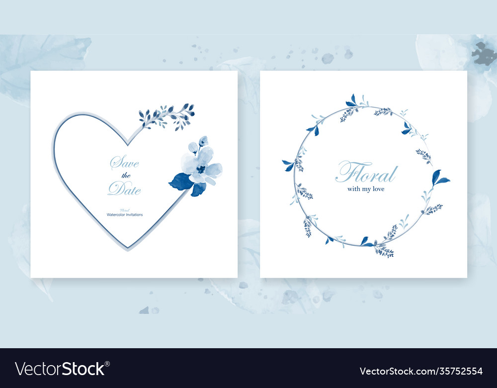Set card heart frame amp wreath decorated vector image Set card heart frame amp wreath decorated