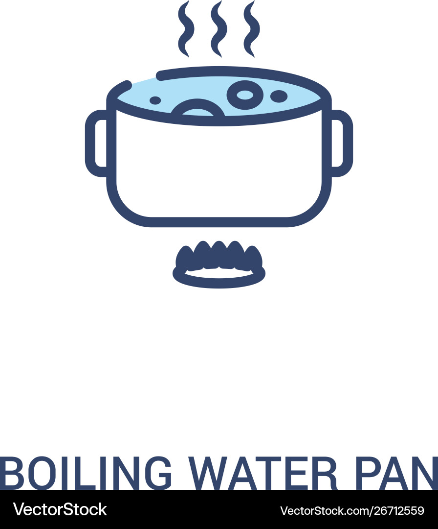 Boiling water pan concept 2 colored icon simple Vector Image