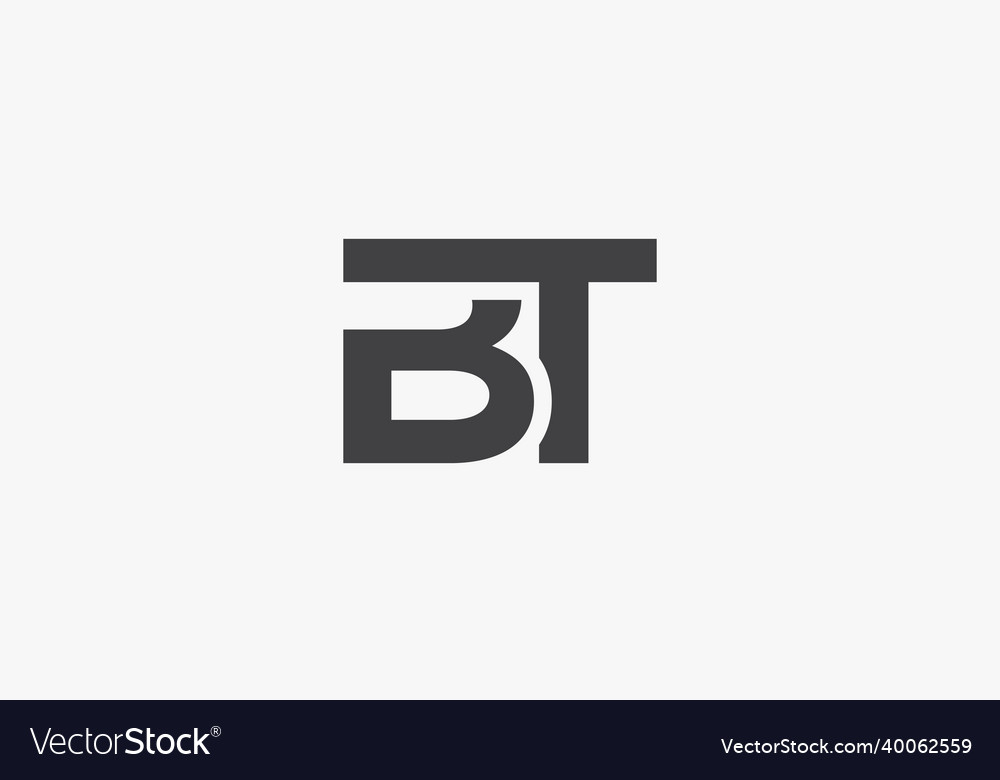 Bt letter logo connected concept isolated Vector Image