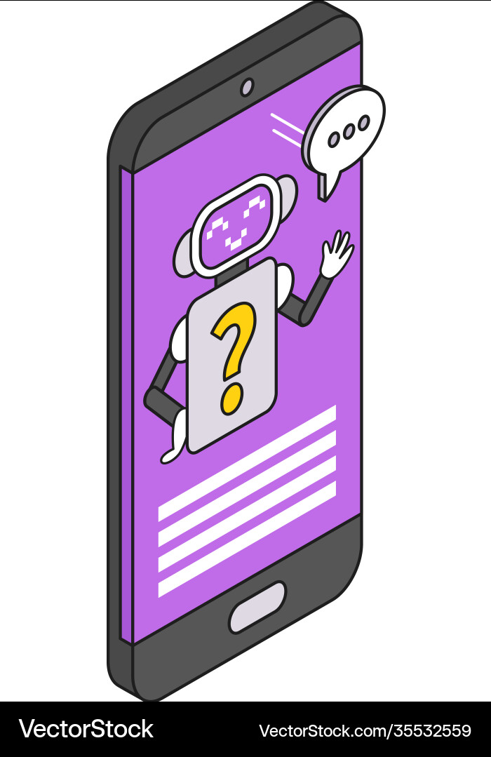 Chatbot isometric Royalty Free Vector Image - VectorStock