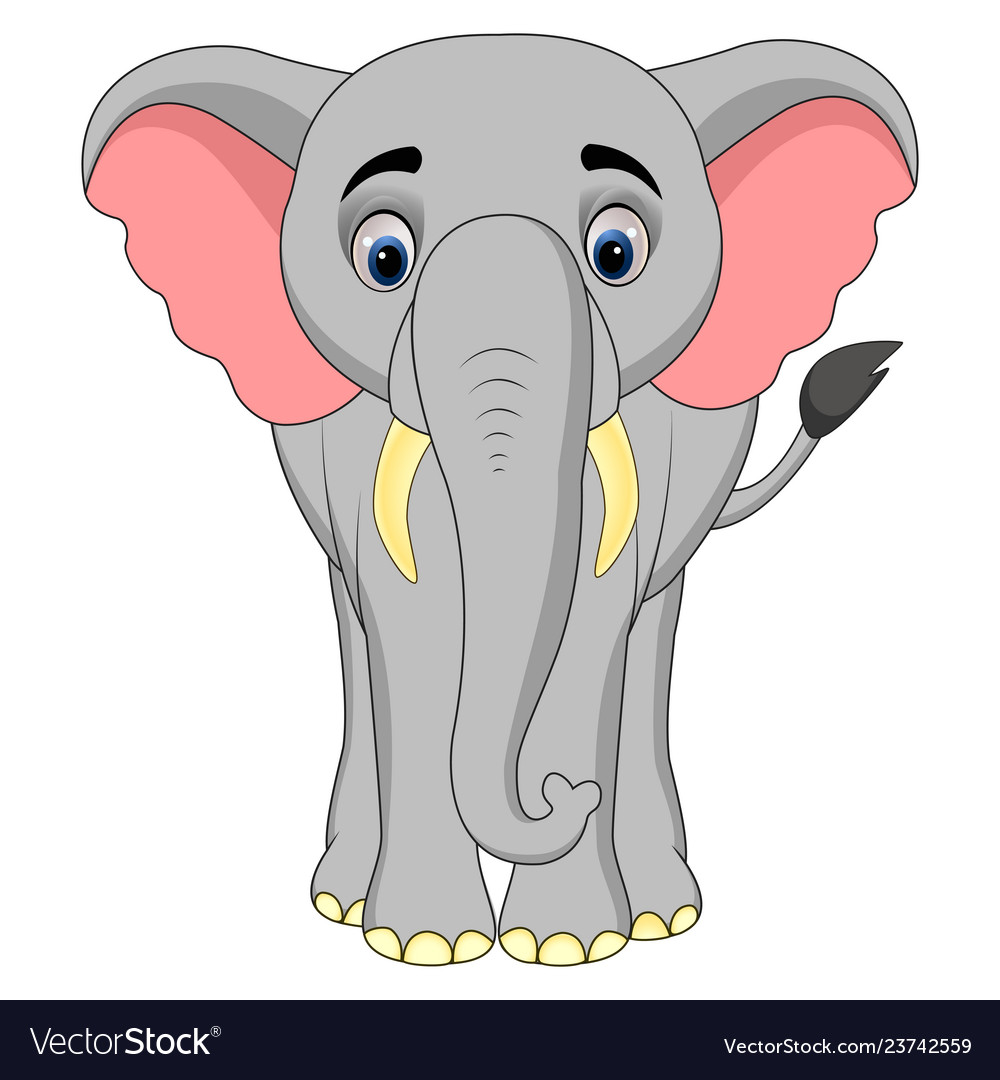 Happy elephant cartoon Royalty Free Vector Image