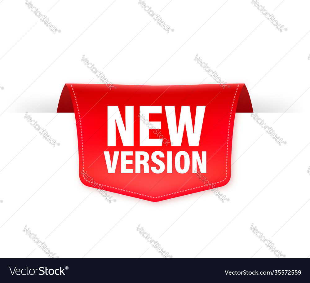 New version red label on white background red Vector Image