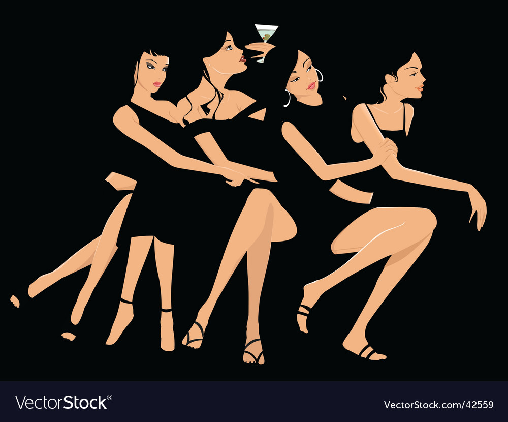 Party Girls Royalty Free Vector Image Vectorstock