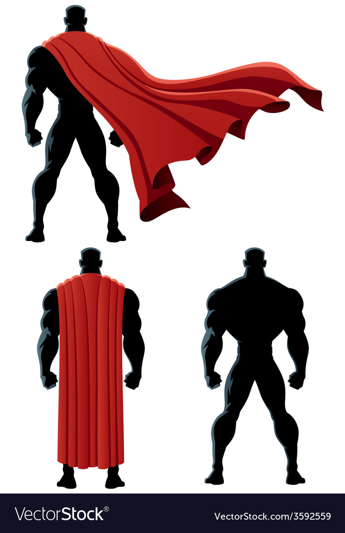 Superhero back isolated Royalty Free Vector Image