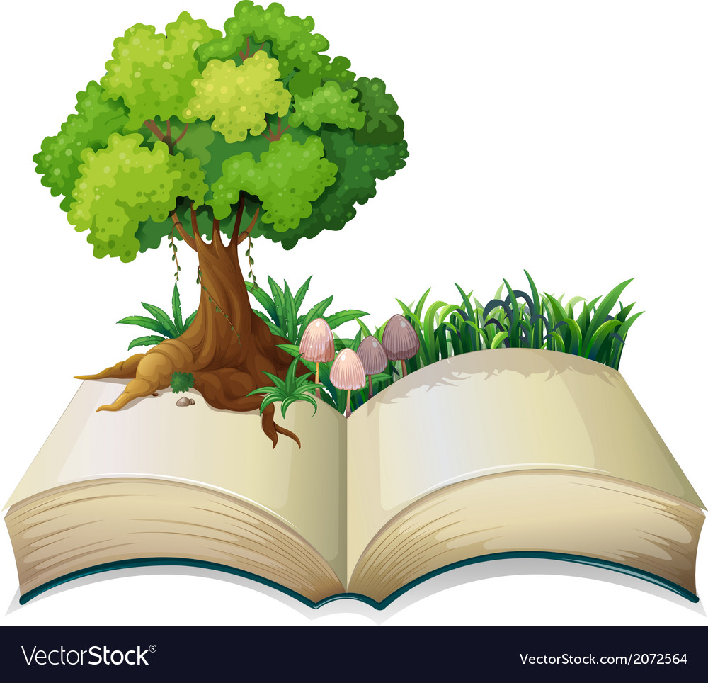 An open book with a tree Royalty Free Vector Image