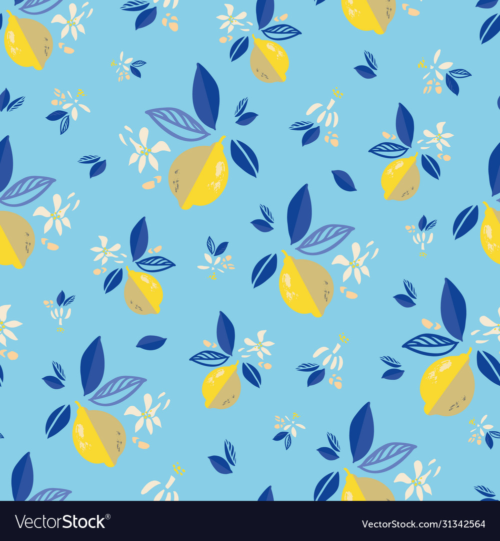 Citrus graphic mediterranean floral summer lemon