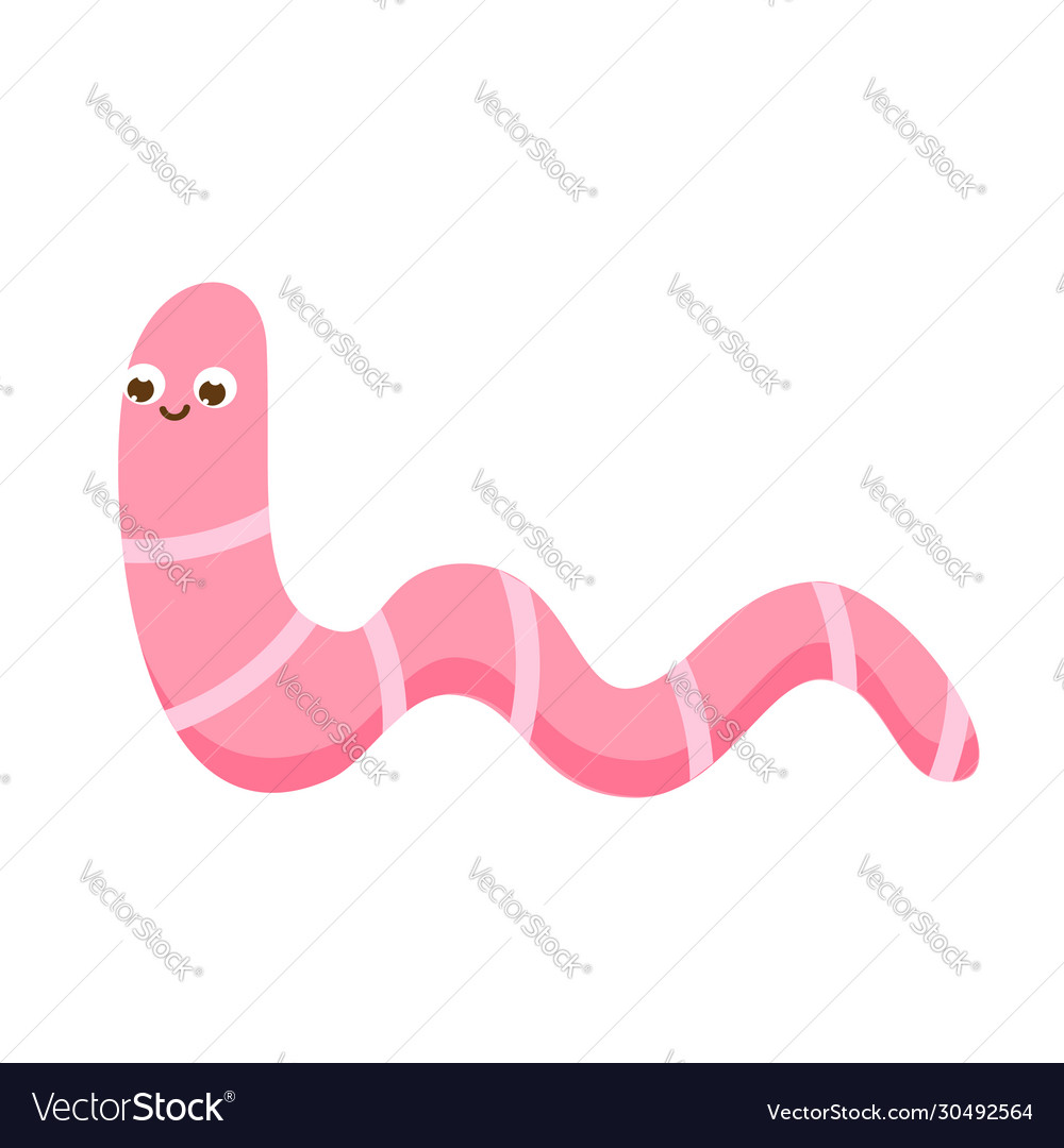 Cute worm cartoon insect character Royalty Free Vector Image