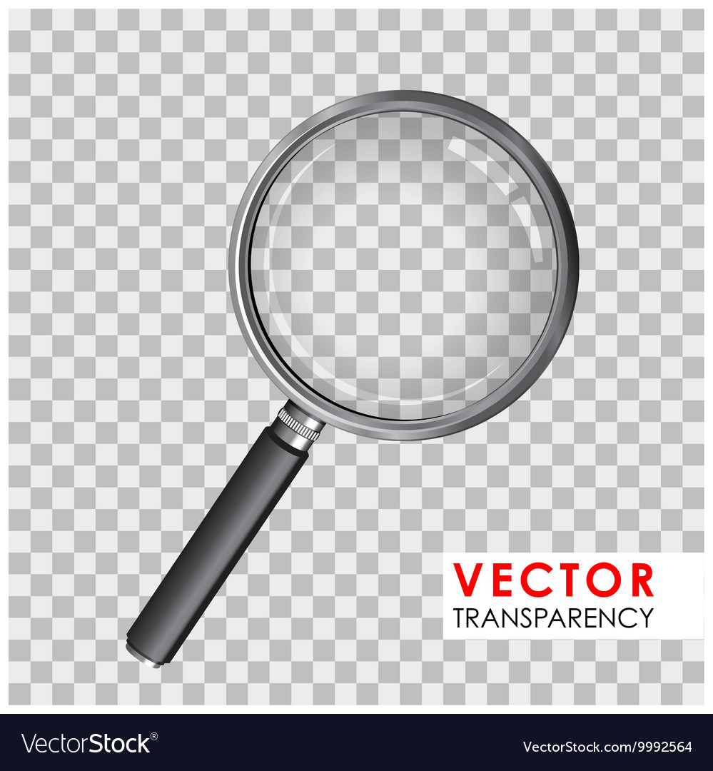 Magnifying glass transparency Royalty Free Vector Image