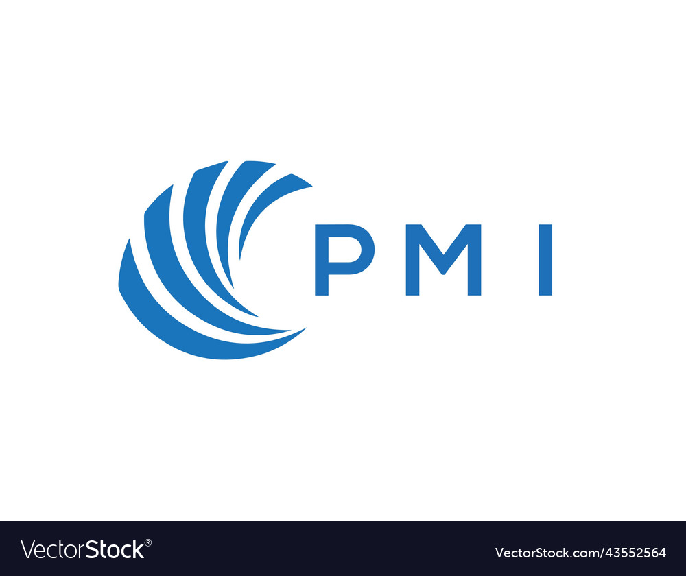 Pmi letter logo design on white background