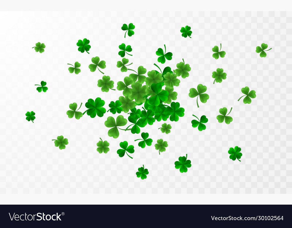 Saint patricks day border with green four Vector Image