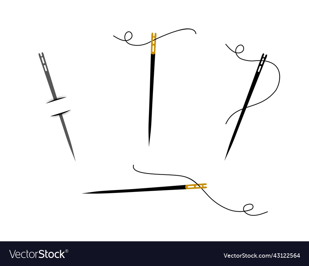 Sewing needles for the visually impaired set Vector Image